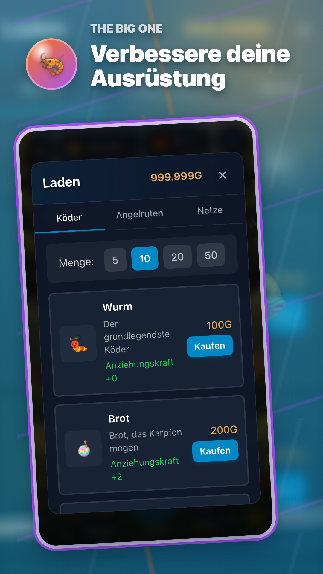 The Big One Laden-Bildschirm auf Deutsch