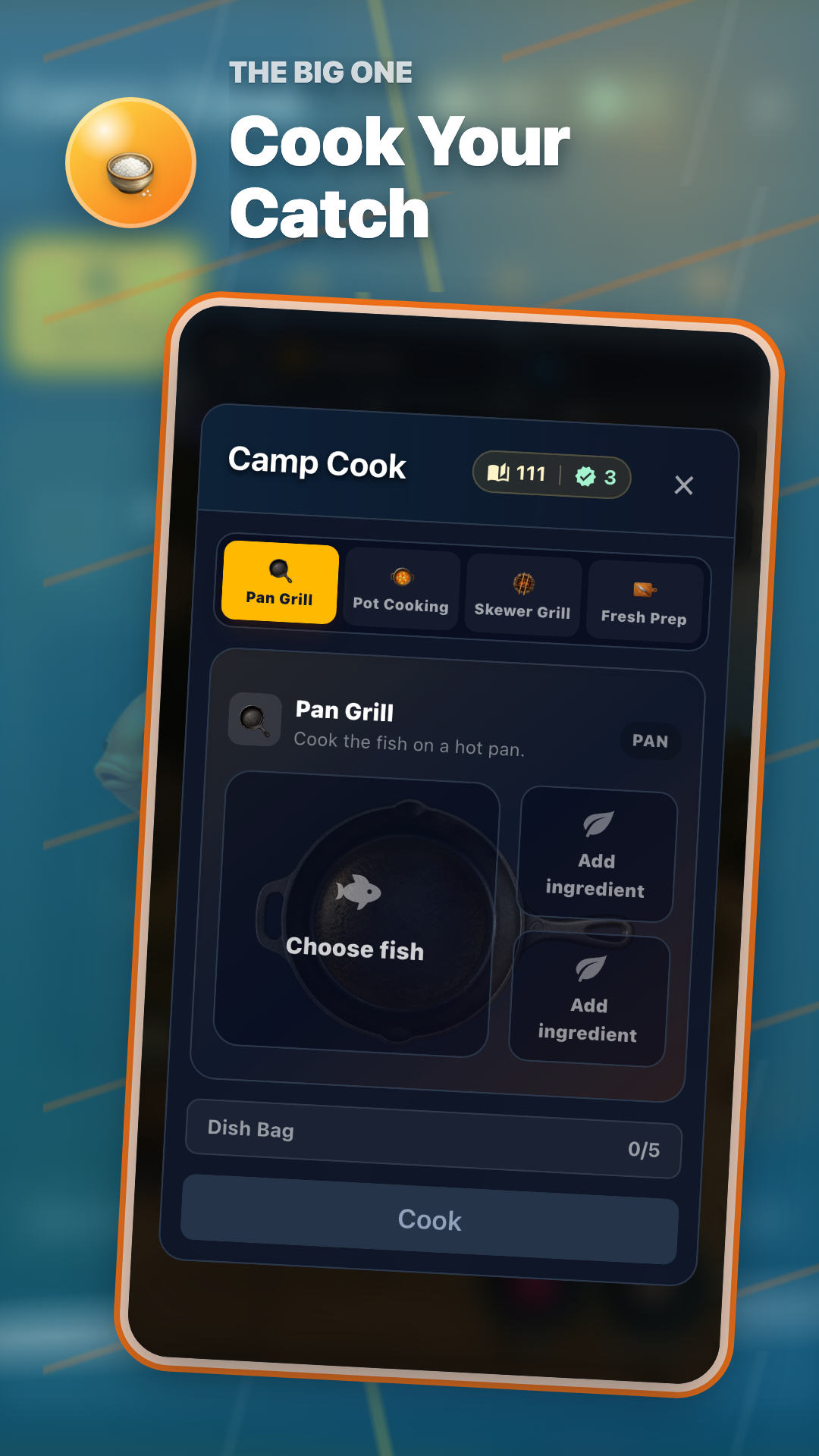 Camp cooking screen in The Big One
