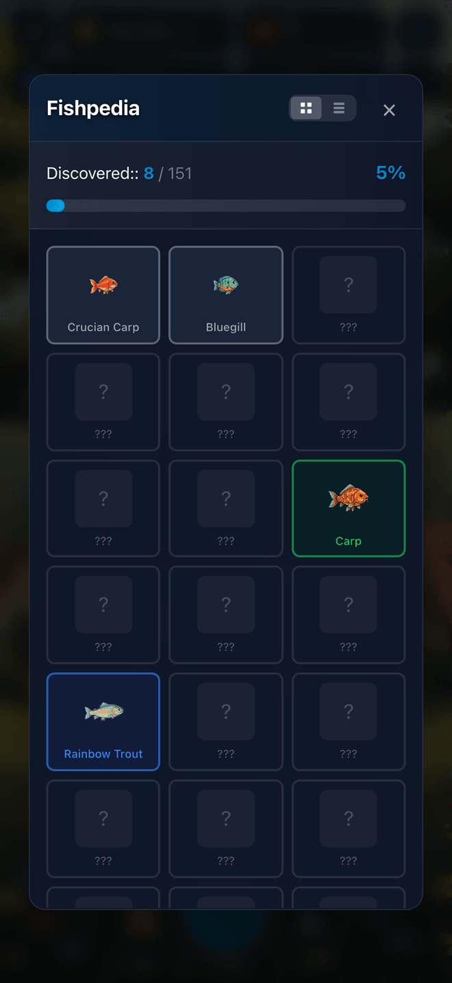 The Big One Fishpedia Weekly Goal Routine: Fill More Empty Slots - Fishpedia screenshot