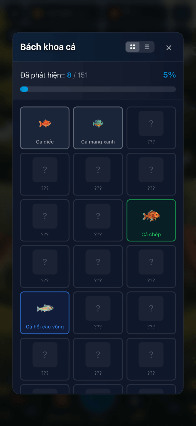 Lịch mục tiêu hằng tuần cho Bách khoa cá trong The Big One - Bách khoa cá screenshot