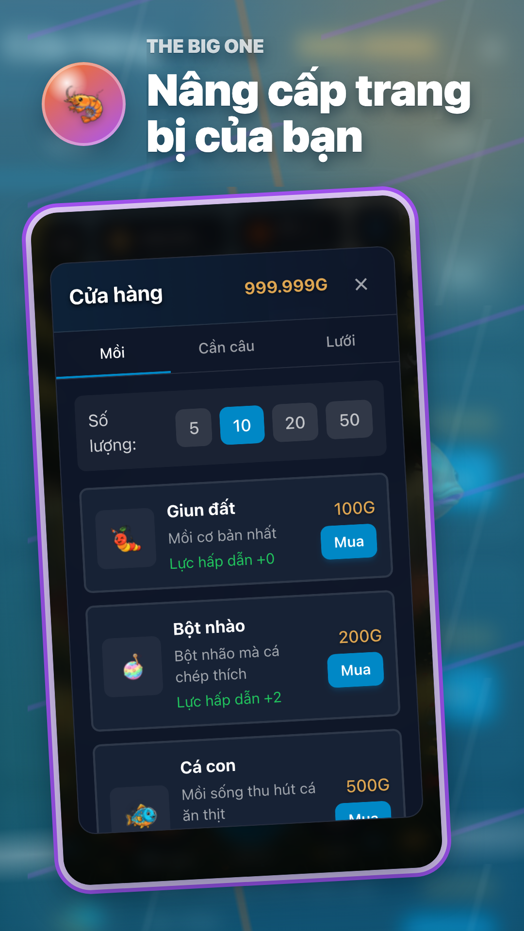 Màn hình Cửa hàng The Big One tiếng Việt
